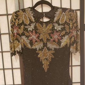 Vintage Black colorful sequins Dress size Small
